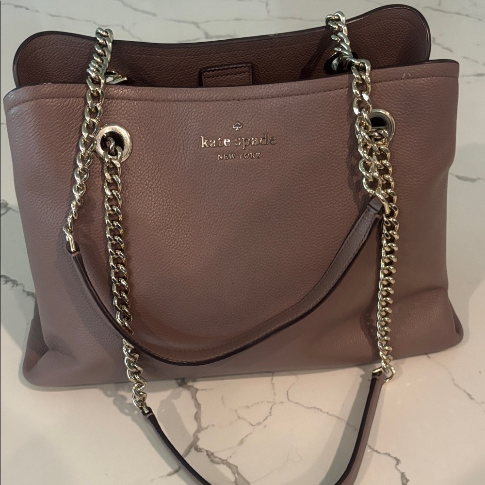 kate spade Leather Shoulder Bag with Chain Straps